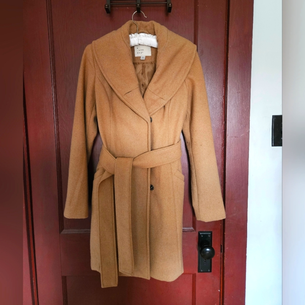 A New Day Wool Blend Wrap Coat with Belt Size XS